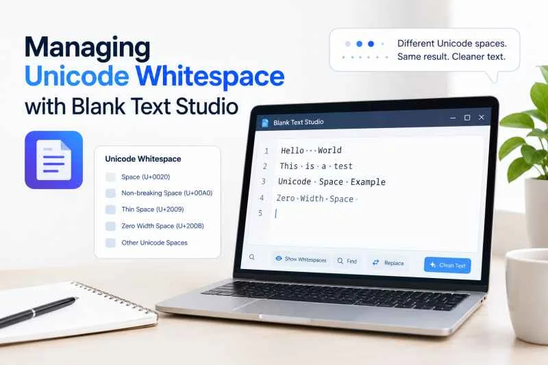 Managing Unicode Whitespace with Blank Text Studio